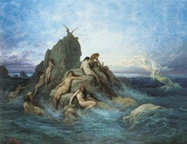 8.5X11 Gustave Dore Nude Women Picture New Fine Art Poster Print Old Antique Vtg - £9.76 GBP
