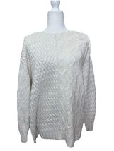 The Limited Hand Knit Cable Knit Sweater Size L Fisherman Textured Chunk... - $18.81