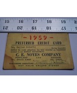 Home Treasure Preferred Credit Card C E Noyes Company 1959 Portland Bang... - £7.48 GBP