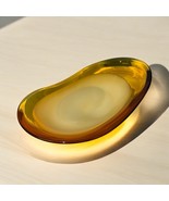 MCM Amber Cream To White Bowl Murano Style Oval Shaped Candy Dish Ashtray - $47.47 CAD