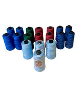 Large Thread Spools Lot of 18 Overlock Serger Sewing Blue Green Burgundy... - $472.91 MXN