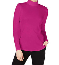 allbrand365 designer Womens Cotton Mock Neck Top Size XX-Large Color Berry Cool - £19.33 GBP