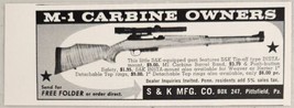 1965 Print Ad M-1 Carbine with S &amp; K Insta-Mount Scope Pittsfield,Pennsy... - £7.06 GBP