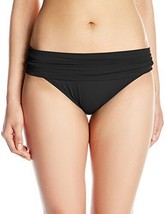 MSRP $59 La Blanca Solid Fold-Over Bottom Black Size 6 NWOT - £18.65 GBP