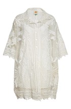 NWT FARM Rio Tropical Wind Guipure Lace Shift in Off-white Shirt Dress S - £108.98 GBP