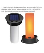 2 Pack Solar Light Replacement Tops with Flickering Flame, Waterproof LE... - $17.86 CAD