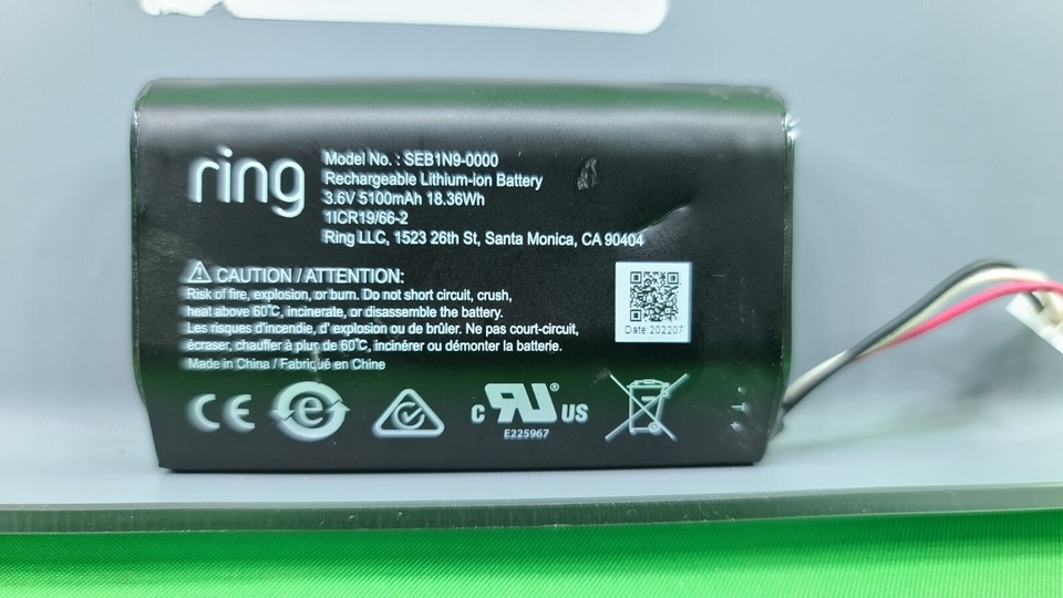 Genuine Ring Alarm Home Base Station Rechargeable Battery SEB1N9-0000 Te... - $9.87