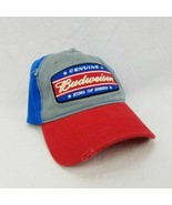 Budweiser Cap Distressed King of Beers Gray Red Blue Snap Back New - $13.85