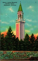 Alfred DuPont Memorial Carrillon Tower Wilmington Delaware UNP Linen Postcard A7 - £2.29 GBP