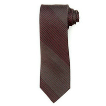 Calvin Klein Gray Red Hot Macro Stripe Silk Blend Tie - £19.92 GBP