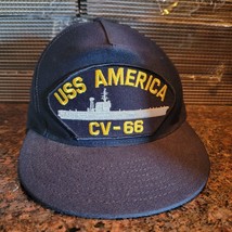 USS America CV-66 Navy Hat Snapback Adjustable Cap Made In USA Eaglecrest - £14.27 GBP