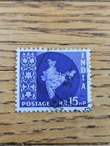 India Stamp Map of India 15np Used Violet - $1.99