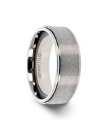 Titanium Wedding Band Brushed Raised Center Polished Step Edges 6mm 8mm ... - $128.00