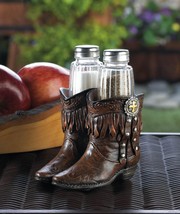 COWBOY BOOTS S &amp; P SHAKERS HOLDER SET - £25.52 GBP