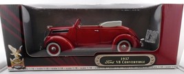 1937 Ford V8 Red Convertible Diecast Car Road Signature New - $34.65