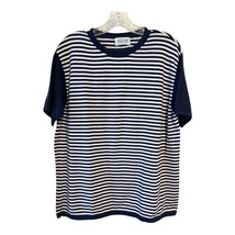Vintage United Colors of Benetton Striped Knit Top – Navy &amp; White – Made... - $32.00