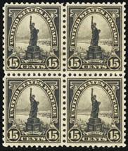 696, Mint VF NH 15¢ Statue of Liberty Block CV $48 -- Stuart Katz - $30.00