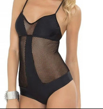 LULI FAMA MIAMI Sexy One Piece Swimwear Mesh Monokini One-Piece Swimsuit Black S - £29.73 GBP