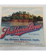 Shabbona Brew The Ottawa Brewing Beer Label 4 1/2&quot; X 4&quot; - $15.84