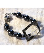 7.5 inch Bracelet Swarovski Crystal Oval Gray Glass Pearls Mother Of Pea... - €14,59 EUR