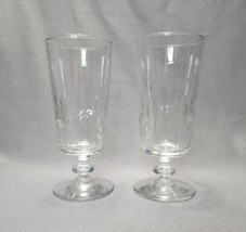 Vintage Libbey Rock Sharpe Fleur de Lis Wine Water Goblets Iced Tea Glasses Pair - £16.36 GBP