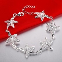 New 925 Silver chain women fishstar bracelet fashion charm jewelry weddi... - £5.79 GBP