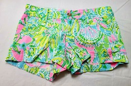 Lilly Pulitzer Women&#39;s 00 Neon Green Pink Spring Tropical Floral The Wal... - $23.70