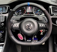 Custom Suede Leather Car Steering Wheel Cover For Volkswagen Golf 7 Mk7 Gt - £31.37 GBP