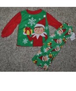 Boys Pajamas Christmas 2 Pc Set Green Red Elf On Shelf Shirt Pants Toddl... - £11.82 GBP