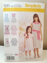 Simplicity Pattern 1211 Child Size 3-6 Dress w/ Tie 2 Lengths Sleeve Variations - £4.63 GBP