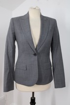 Theory 2 Gray Gabe B Broadway Wool Stretch One-Button Peak Lapel Blazer Jacket - £27.27 GBP