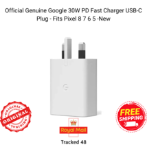 Official Genuine Google 30W PD Fast Charger USB-C Fits Pixel 8 7 6 5 Plug - £15.37 GBP