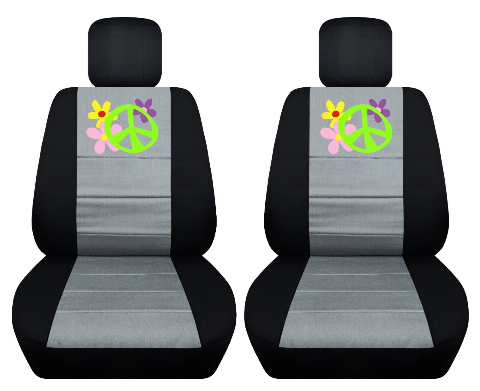 Front set car seat covers fits Chevrolet Spark 2013-2021 Flower Power design - $89.99