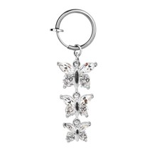 1Pc Butterfly Fake Belly Button Ring Fake Belly Piercing Clip On Umbilical Navel - £9.66 GBP