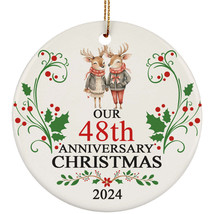 Cute Reindeer Couple Ornament Our 48th Anniversary Christmas 48 Year Lov... - $15.79