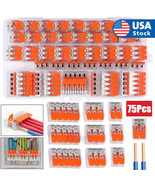 221 LEVER-NUTS 75pcs Compact Splicing Wire Connector Assortment USA - $37.02