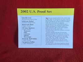 2002 US Proof Set Divider Card Yellow Border - $6.65