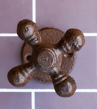 Pack Of 2 Cast Iron Vintage Rustic Farmhouse Cross Handle Sink Faucet Wa... - €15,44 EUR