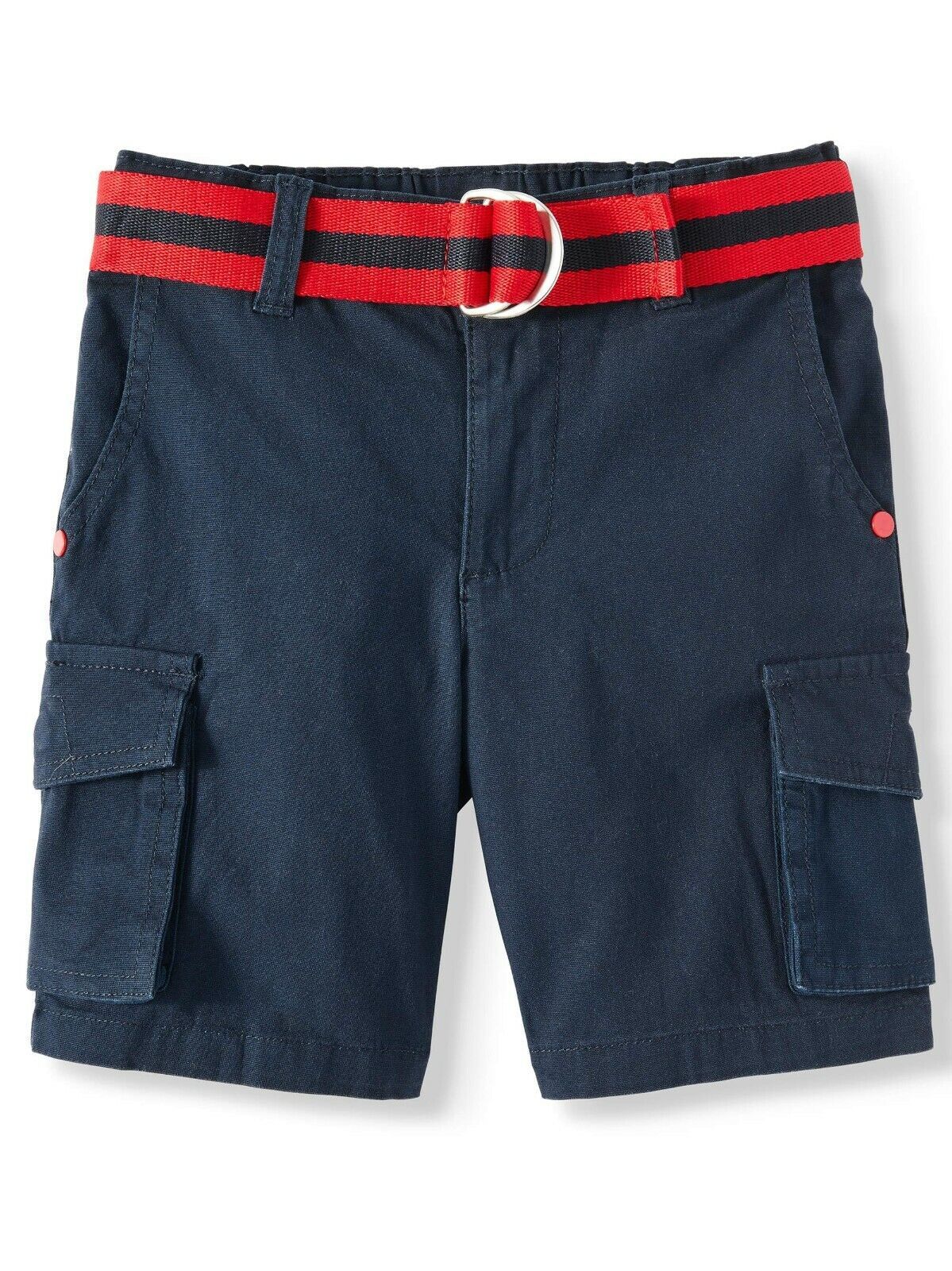 365 Kids from Garanimals Boys Stretch Cargo Shorts W Belt Size 4 Navy NEW - $12.59