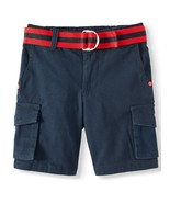 365 Kids from Garanimals Boys Stretch Cargo Shorts W Belt Size 4 Navy NEW - £9.24 GBP