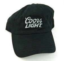 Coors Light Beer Black Cotton Hat / Cap Gray Embroidered Logo Adult Size... - $11.08