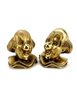 Bozo Clown Bookends, Heavy Metal, Gold Paint Finish, PM Craftsman, Vinta... - £69.17 GBP