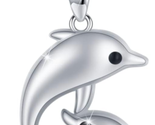 Mothers Day Gift for Mom Wife, Dolphin Necklace 925 Sterling Silver Moth... - $60.17