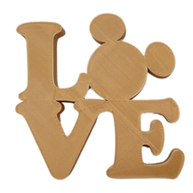 LOVE Word Quote With Mickey Mouse Face Head Gold Home Decor Made in USA PR4783 - £6.41 GBP