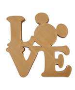 LOVE Word Quote With Mickey Mouse Face Head Gold Home Decor Made in USA ... - £6.38 GBP