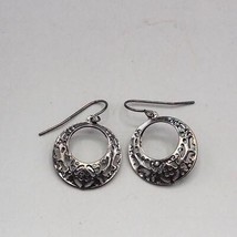 Vintage Silvertone Dangle Earrings 1980&#39;s 1990&#39;s - £26.29 GBP