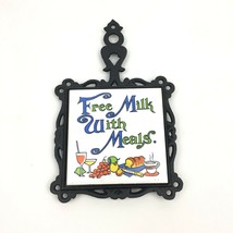 Vintage Ceramic Cast Iron Decorative Trivet Wall Hanging Free Milk with Meals - £11.08 GBP