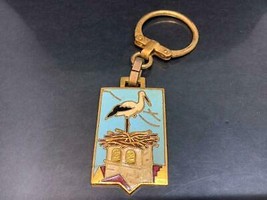 Vintage Souvenir Keyring Strasbourg France Keychain Seagull Ancien Porte-Clés - £6.77 GBP