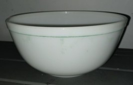 Vintage Pyrex 403 White with Green Stripe Line Around Top Rim Mixing Bowl 2.5Qt. - £11.06 GBP