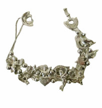 Cupid / Angels Day of the Week Bracelet Silver Tone Fold Over Clasp - £19.57 GBP